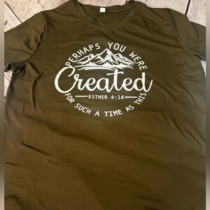 Women’s boutique motivational graphic tshirt xl Olive green